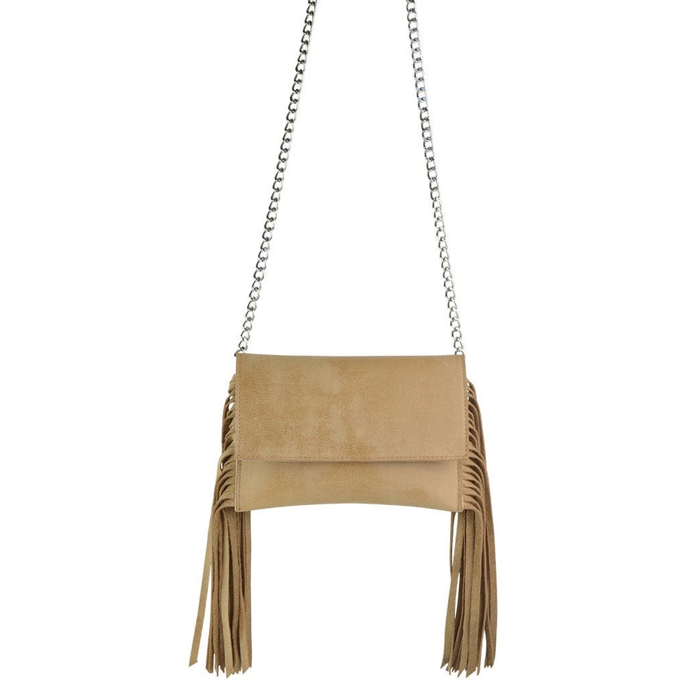 JJ Winters Leather Fringe Mini Roxie Convertible Clutch Shoulder Bag